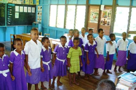 Children in local fiji school You might want to put your child in a local school along the way.