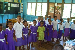 Visiting a school in a different culture can be great fun – here in a small village in the Yasava Islands, Fiji