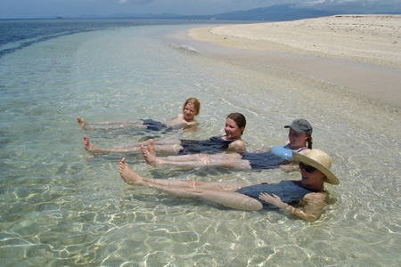 In the sea Just arrived in Fiji – look how pale we are! And yes, we got way to sunburned :(
